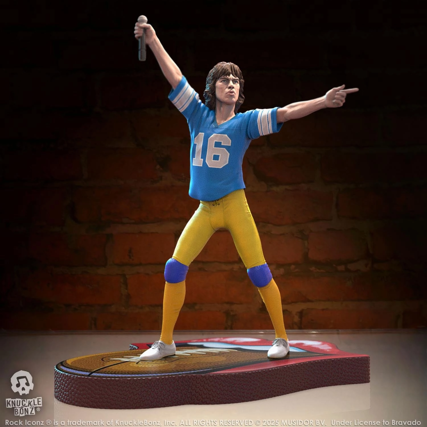 Movie Display Collector Display Knucklebonz Rolling Stones Rock Iconz Mick Jagger US Tour 1981 (Blue Jersey) Statue
