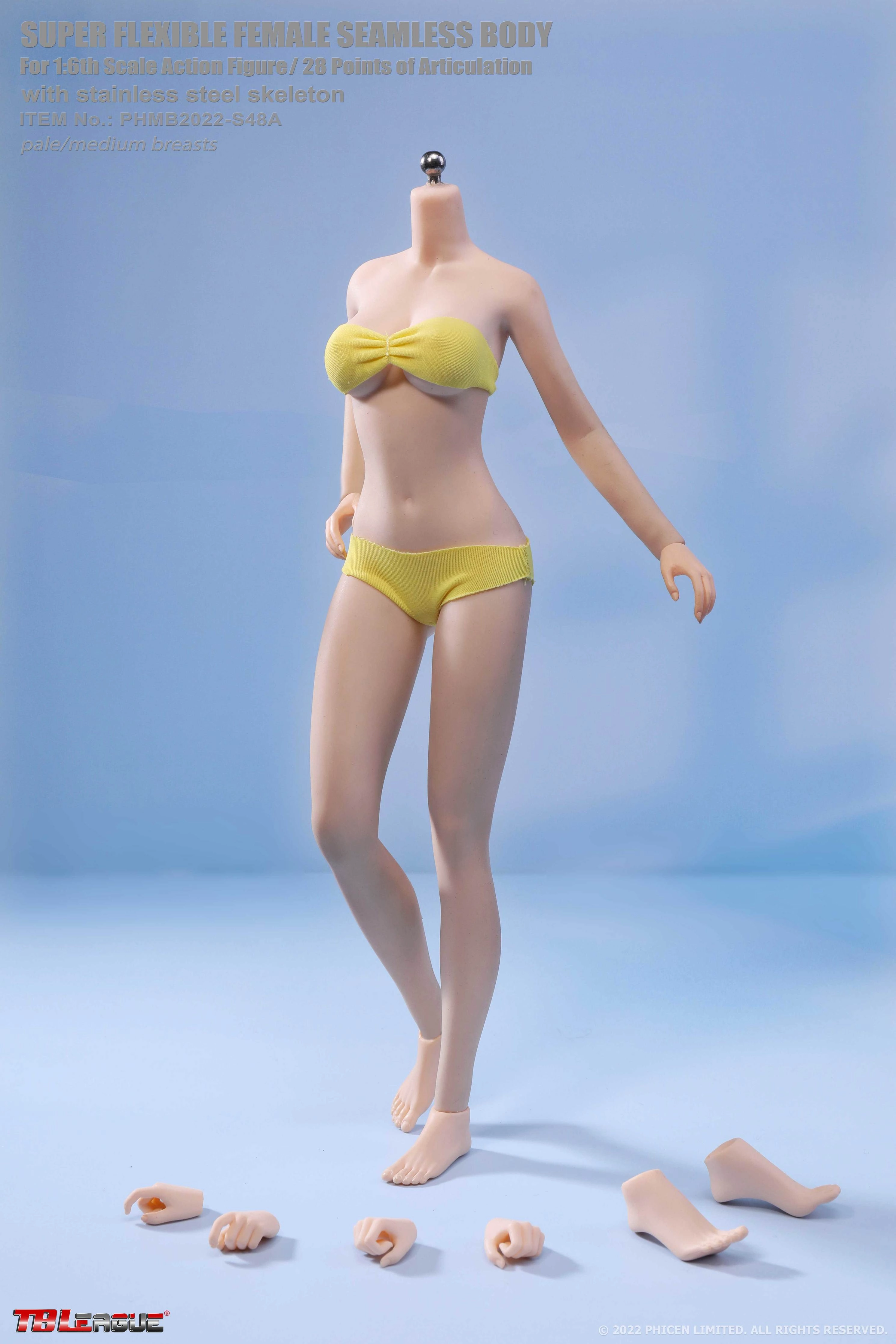 Eco Friendly Phicen TBLeague S48A Pale, Medium Bust Female Seamless 1/6 Action Figure