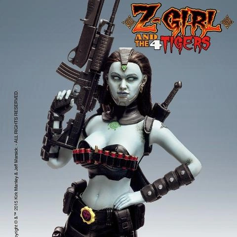 Chibi Hobby Art Piece TBLeague Z-Girl and the 4 Tigers 1/6 Scale Action Figure