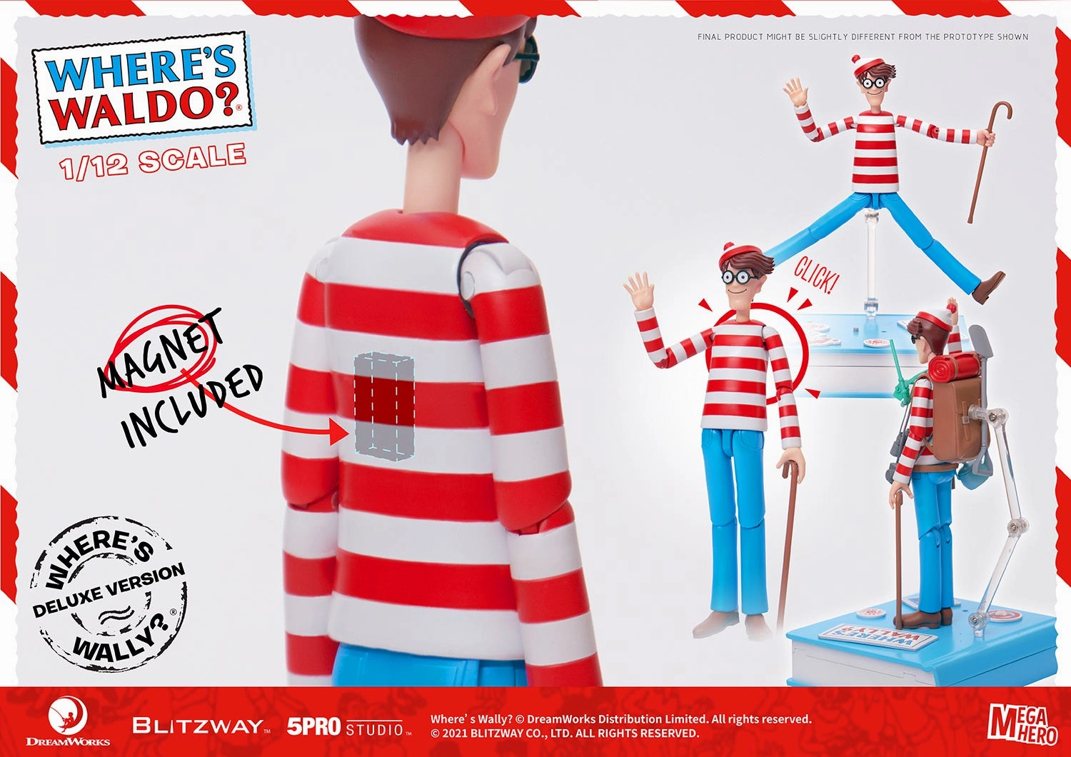 Preservation Tool Waldo 1/12th Scale Action Figure (DX ver.) "Where's Waldo?" MEGAHERO Series