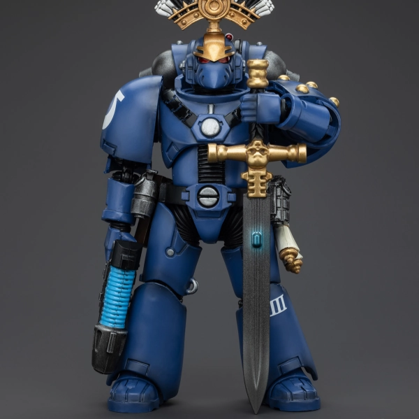 Exhibition Ready Creative Display WARHAMMER Ultramarines MK VI Tactical Squad Sergeant with Plasma Pistol and Power Sword