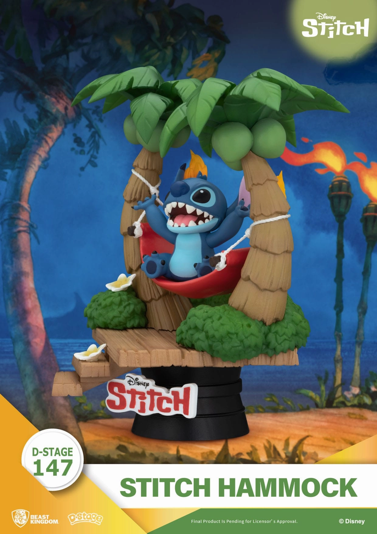 Beast Kingdom Disney Lilo & Stitch Stitch Hammock PVC Diorama Statue Gaming Collection